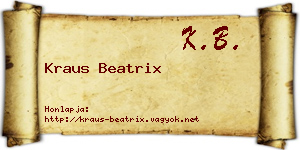 Kraus Beatrix névjegykártya